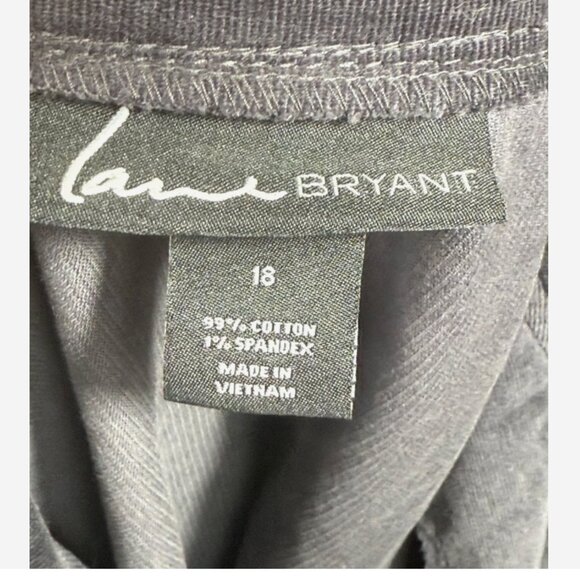 Lane Bryant Dark Gray Corduroy Military Jacket Women’s 18 Asymmetrical Button - Picture 7 of 8